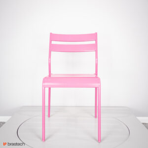 Krzesło biurowe metalowe różowe